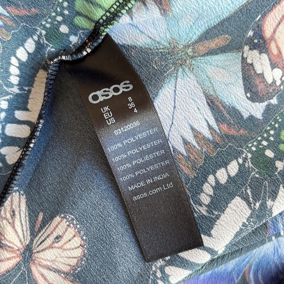 ASOS | Long sleeve navy butterfly print midi dress - Picture 10 of 11